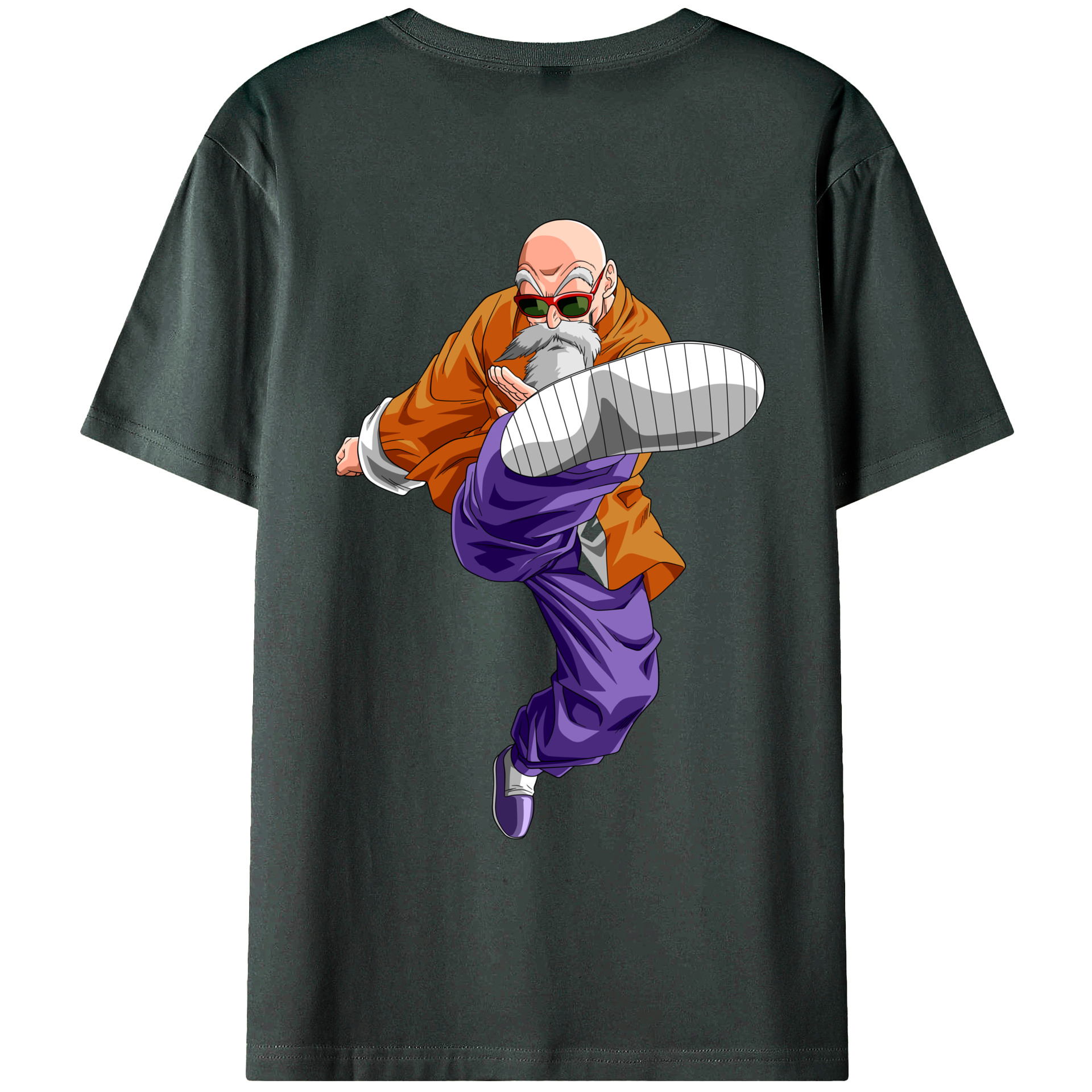 （画像用） ドラゴンボール 亀仙人（かめせんにん） DRAGON BALL Master Roshi Kame Sennin 綿100％ メンズ半袖Tシャツ（バックプリント） 通気性